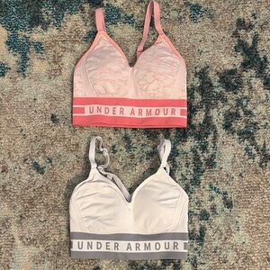 Under Armour Women's Coral and Light Gray Sports Bras